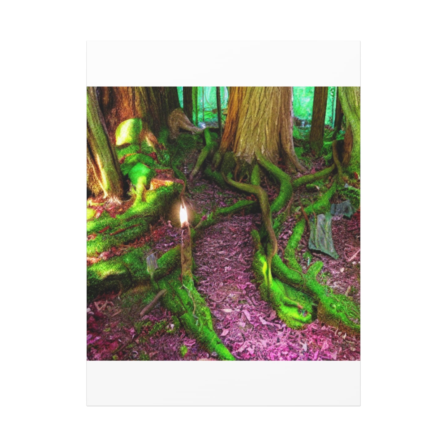 Enchanted Forest Moss Path Canvas Print — Matte Stretched Wall Art