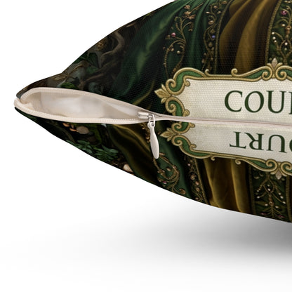 Celtic Triple Goddess Decorative Pillow — Green Goddess Fantasy Throw Pillow