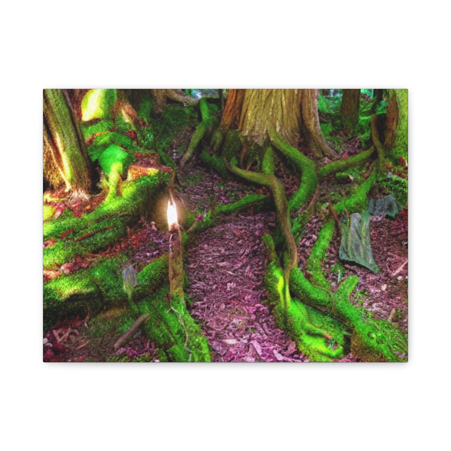 Enchanted Forest Moss Path Canvas Print — Matte Stretched Wall Art