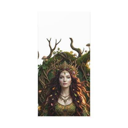 Forest Goddess Canvas Print – Ethereal Redhead Portrait Matte Stretched Wall Art