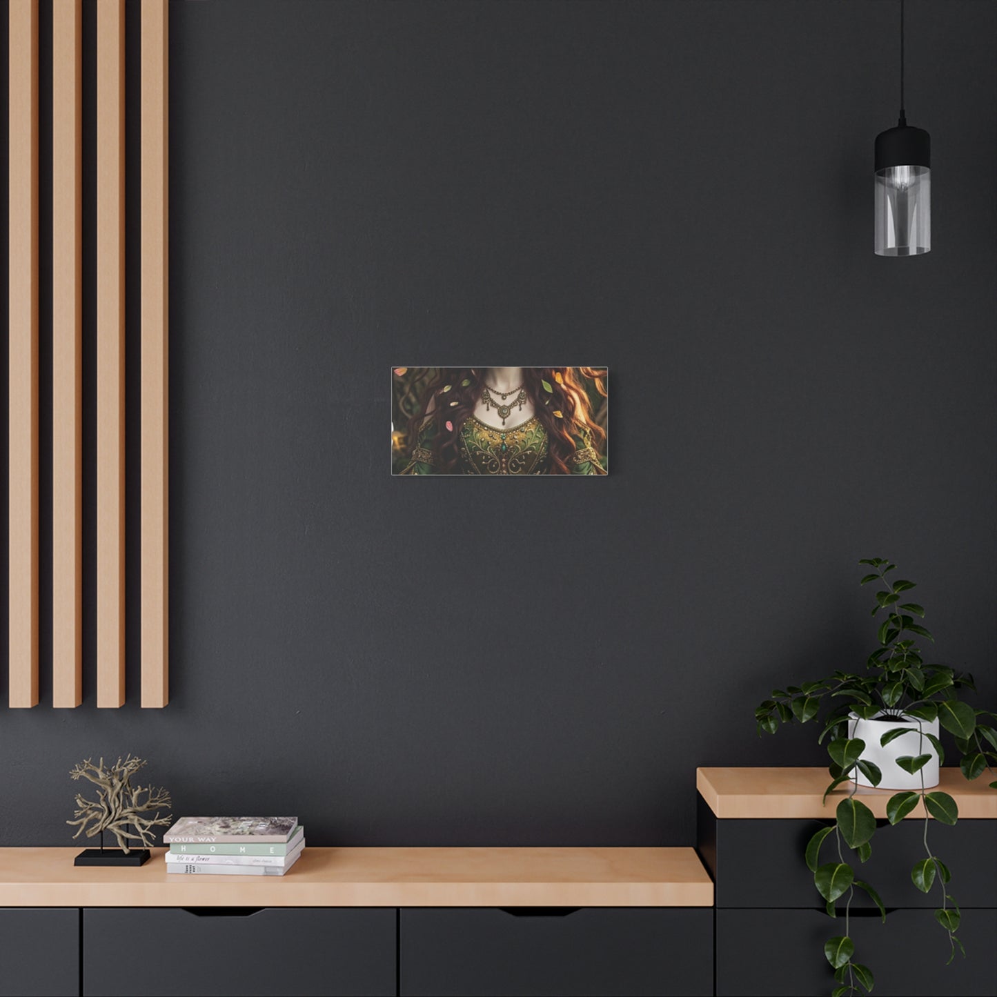Forest Goddess Canvas Print – Ethereal Redhead Portrait Matte Stretched Wall Art