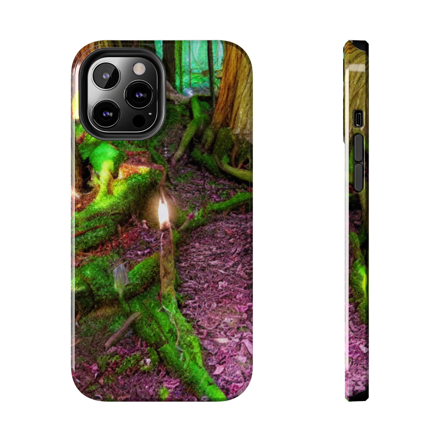 Forest Moss Candle Phone Case — Enchanted Woodland Tough Phone Case
