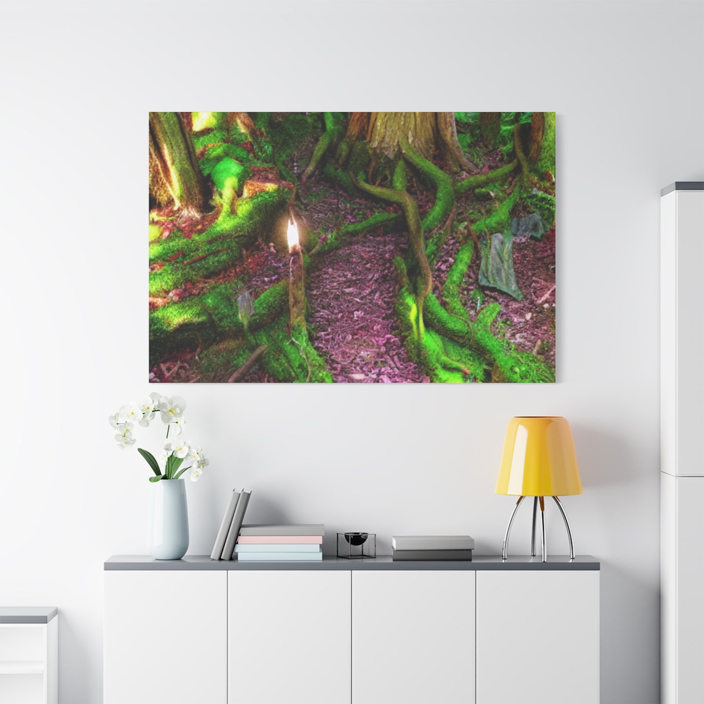 Enchanted Forest Moss Path Canvas Print — Matte Stretched Wall Art