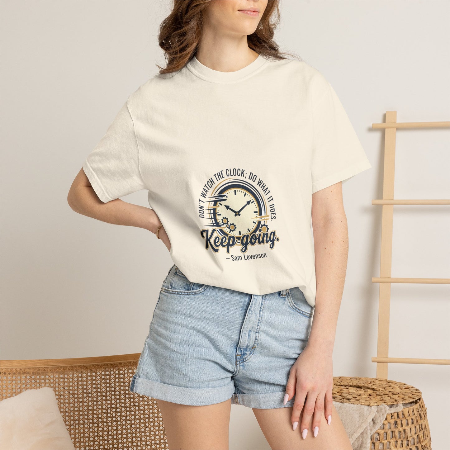 Keep Going Clock Graphic T-Shirt — Inspirational Quote Tee