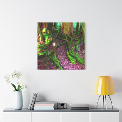 Enchanted Forest Moss Path Canvas Print — Matte Stretched Wall Art