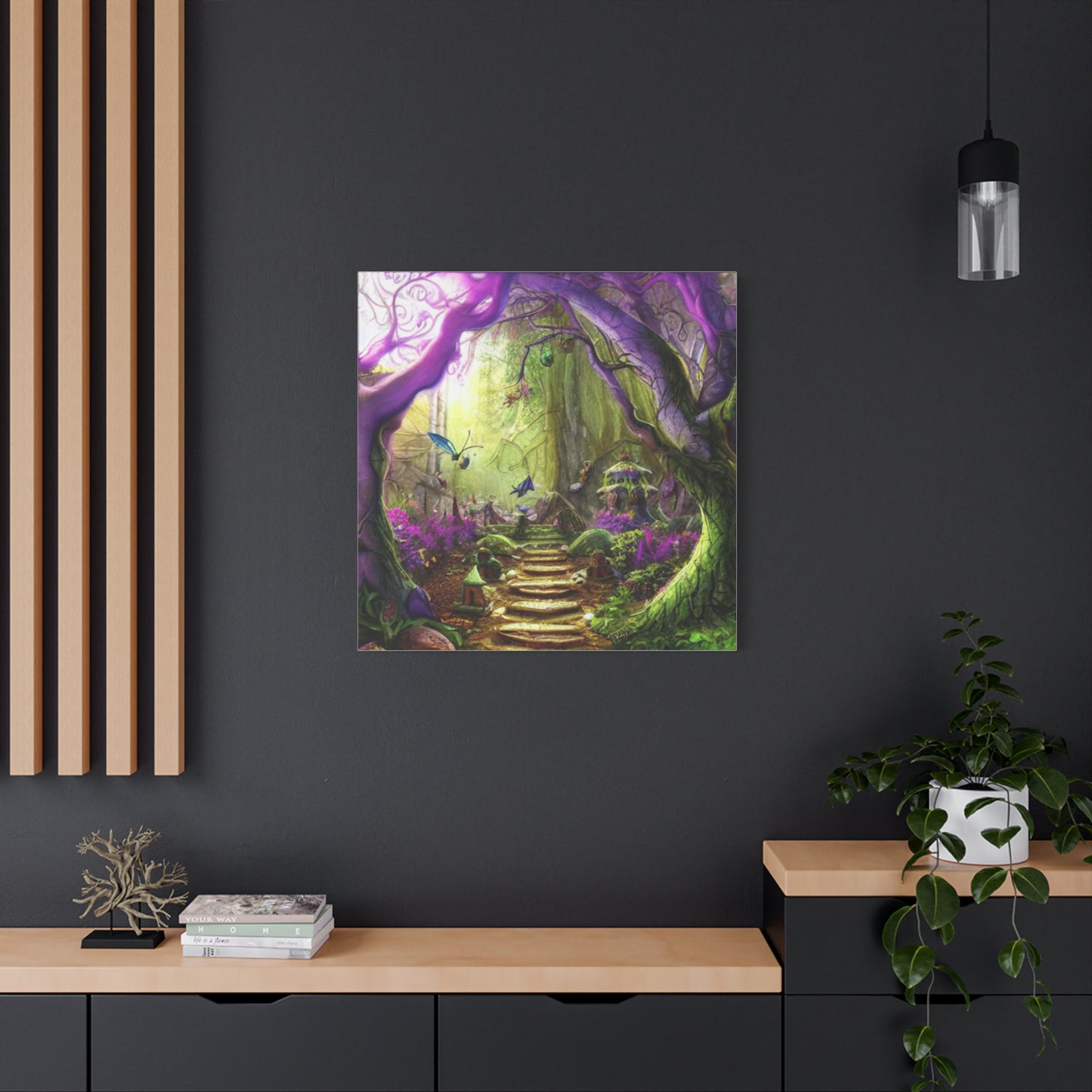 Enchanted Fairy Forest Canvas Wall Art — Magical Woodland Pathway