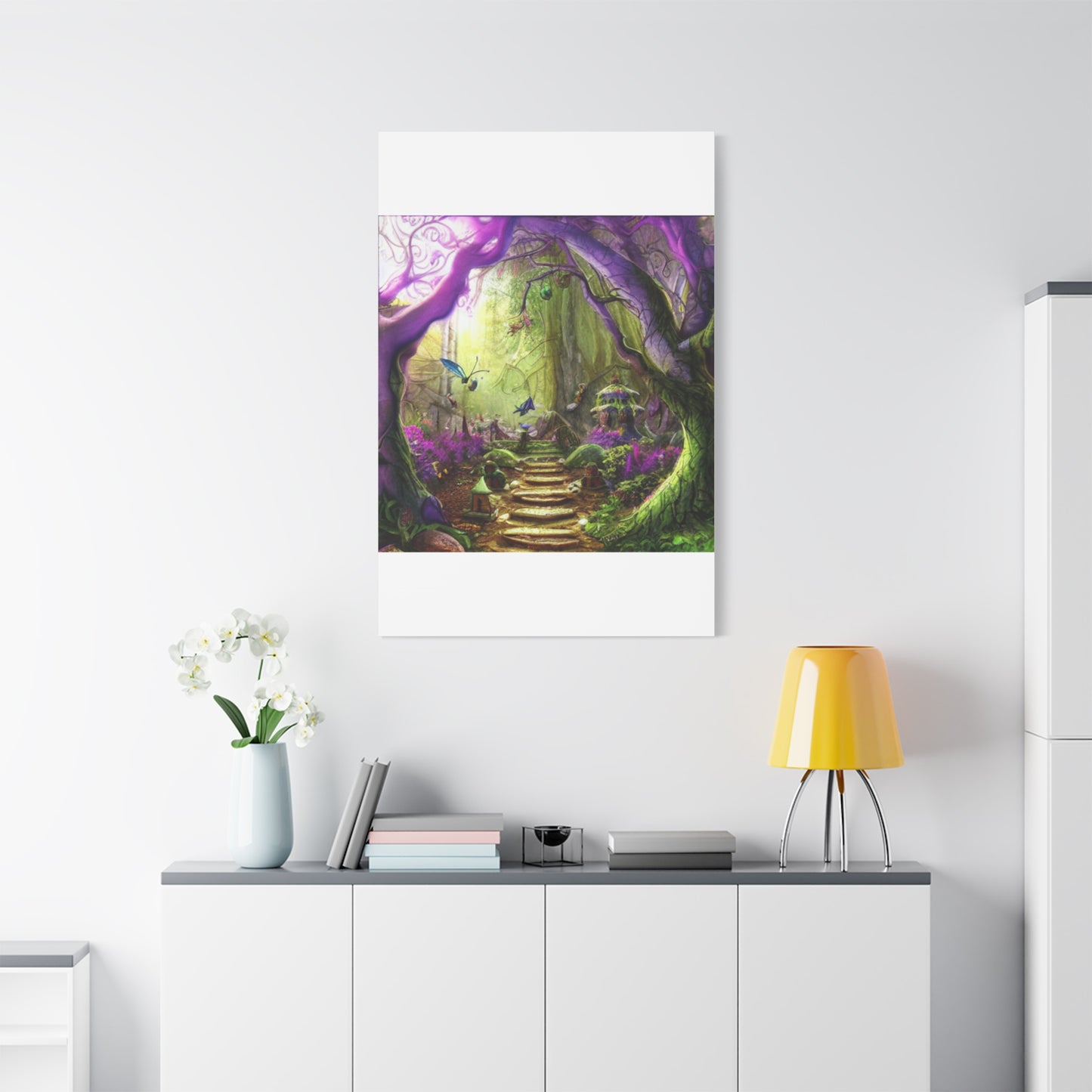 Enchanted Fairy Forest Canvas Wall Art — Magical Woodland Pathway