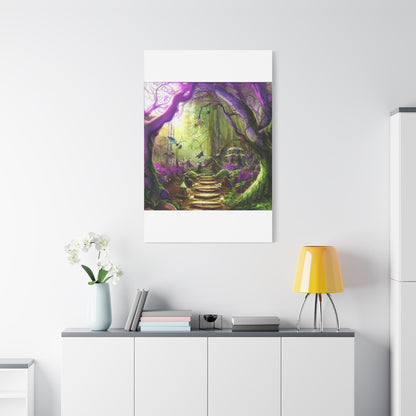 Enchanted Fairy Forest Canvas Wall Art — Magical Woodland Pathway