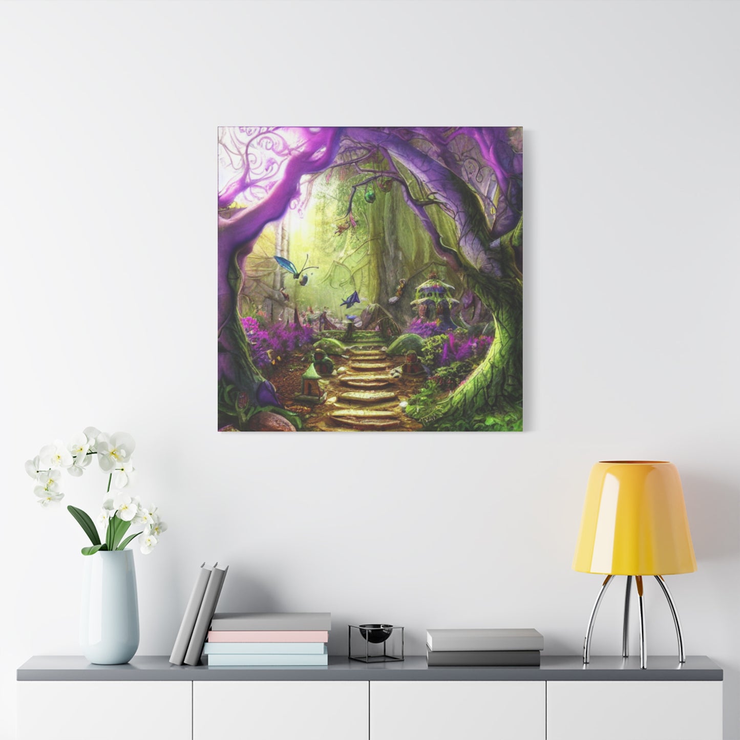 Enchanted Fairy Forest Canvas Wall Art — Magical Woodland Pathway