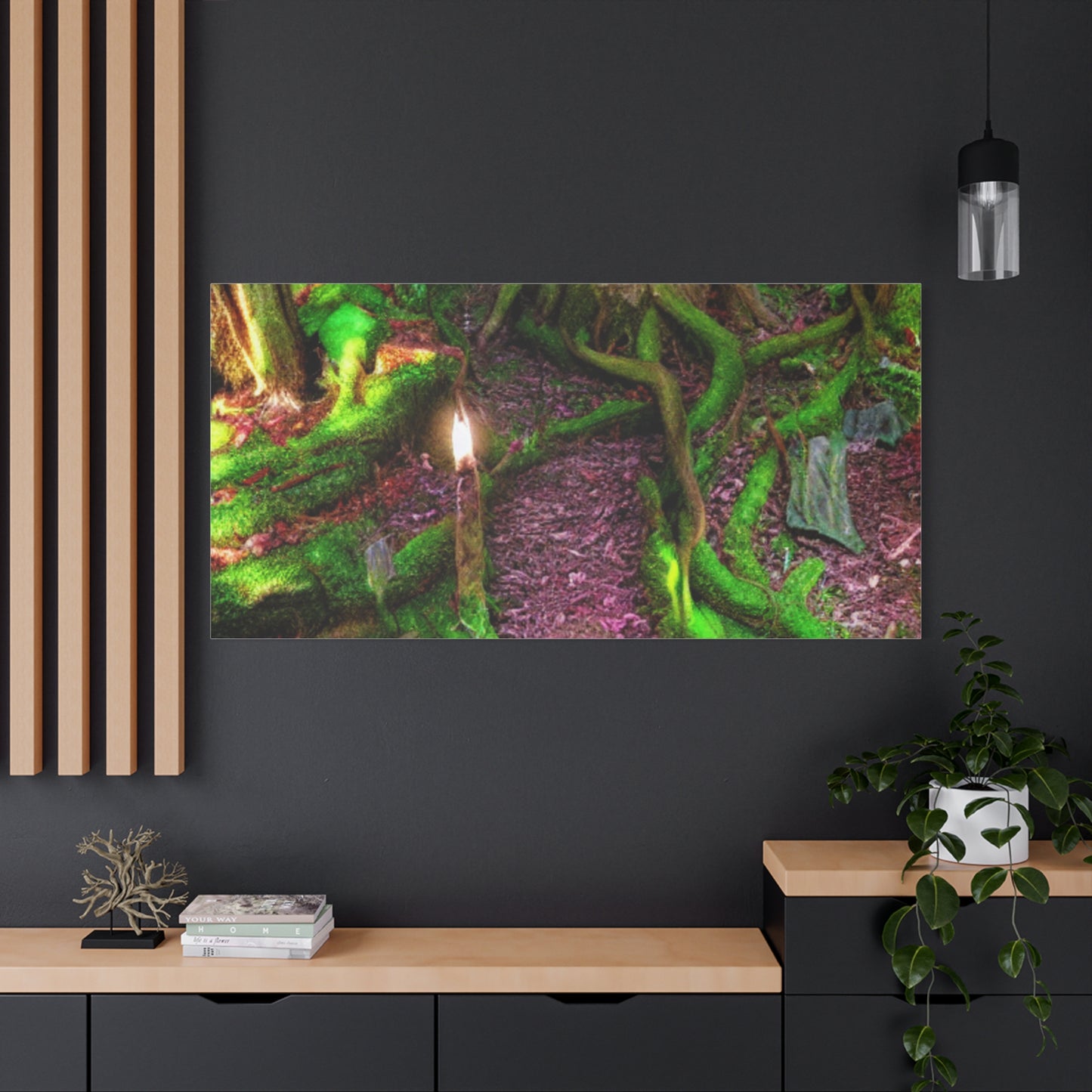 Enchanted Forest Moss Path Canvas Print — Matte Stretched Wall Art