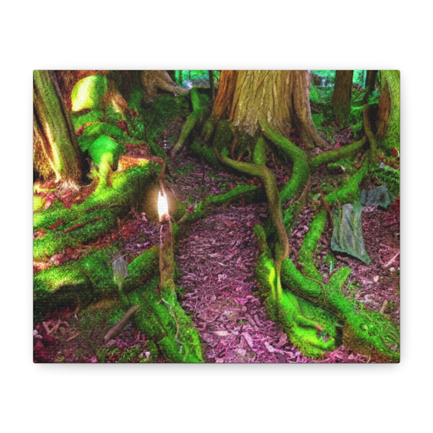 Enchanted Forest Moss Path Canvas Print — Matte Stretched Wall Art