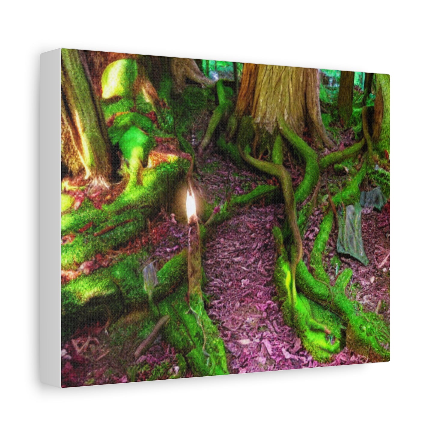 Enchanted Forest Moss Path Canvas Print — Matte Stretched Wall Art