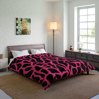 Pink Giraffe Print Comforter