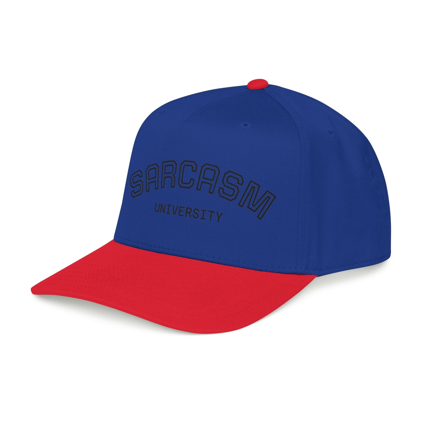 Sarcasm University Baseball Cap — Funny Embroidered Mid-Profile Hat