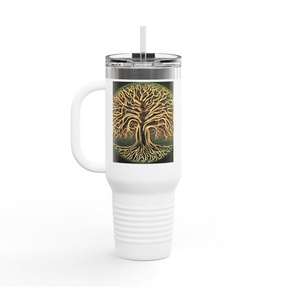 40oz Insulated Travel Mug — Golden Tree of Life Design