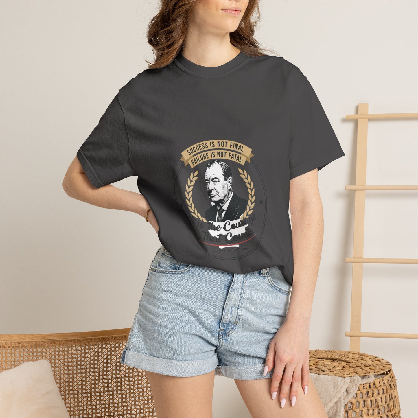 Courage Quote T-Shirt — "It Is the Courage That Counts" Motivational Tee