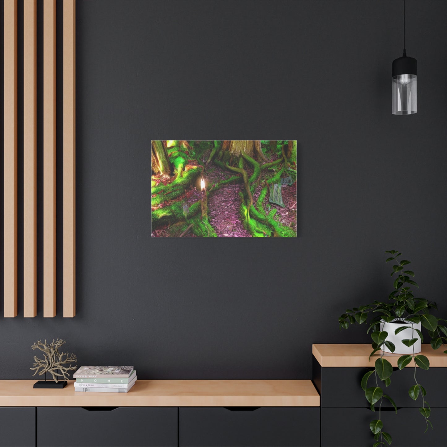 Enchanted Forest Moss Path Canvas Print — Matte Stretched Wall Art