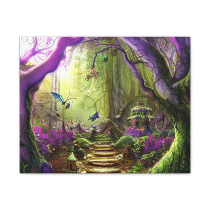 Enchanted Fairy Forest Canvas Wall Art — Magical Woodland Pathway