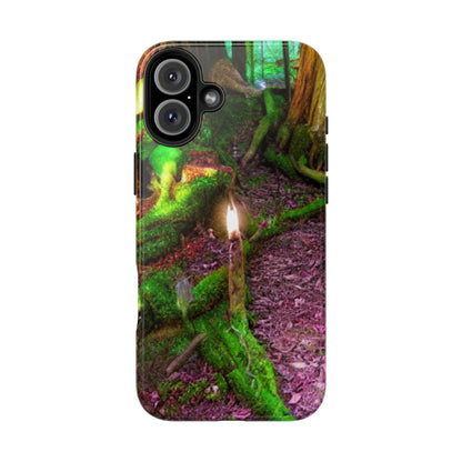 Forest Moss Candle Phone Case — Enchanted Woodland Tough Phone Case