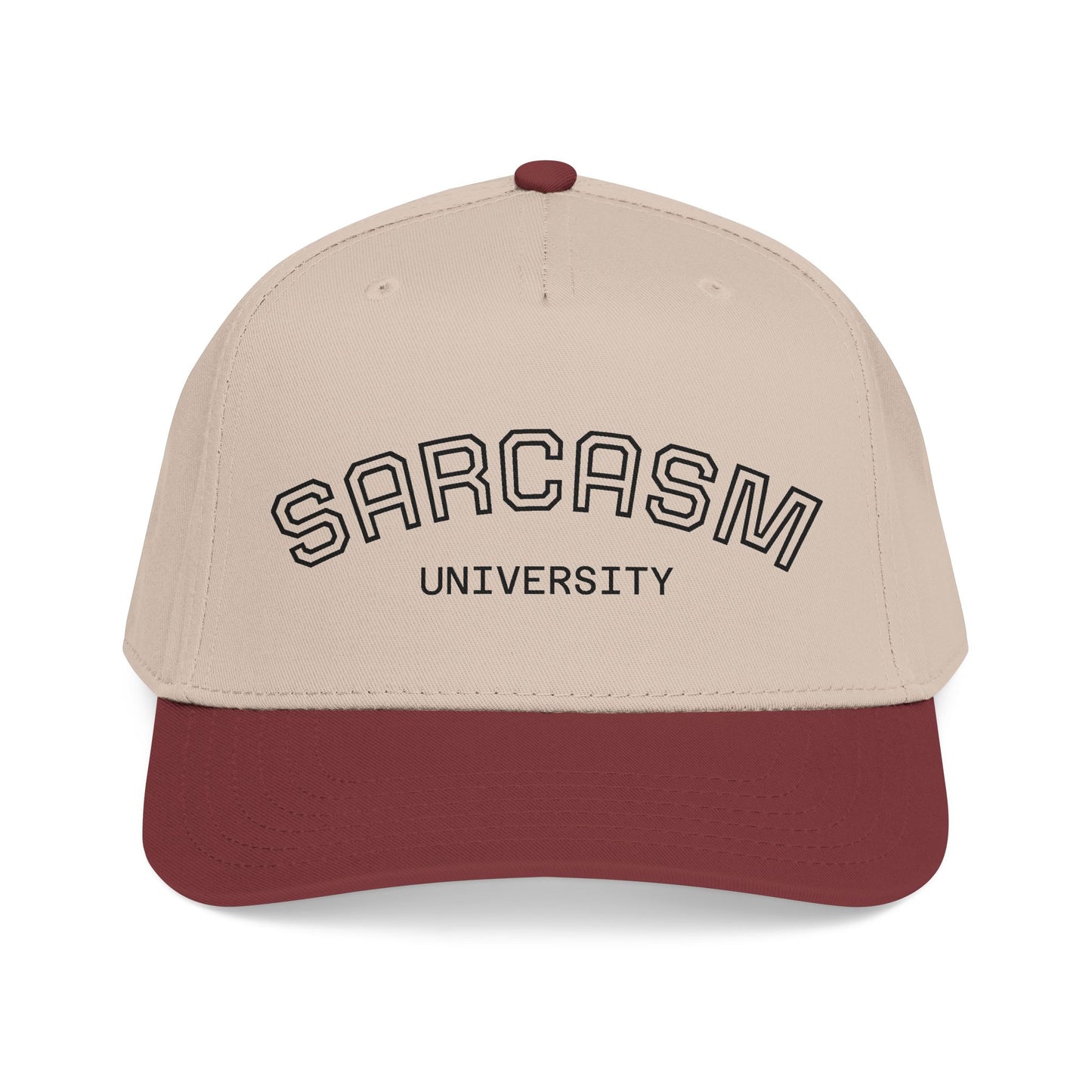 Sarcasm University Baseball Cap — Funny Embroidered Mid-Profile Hat