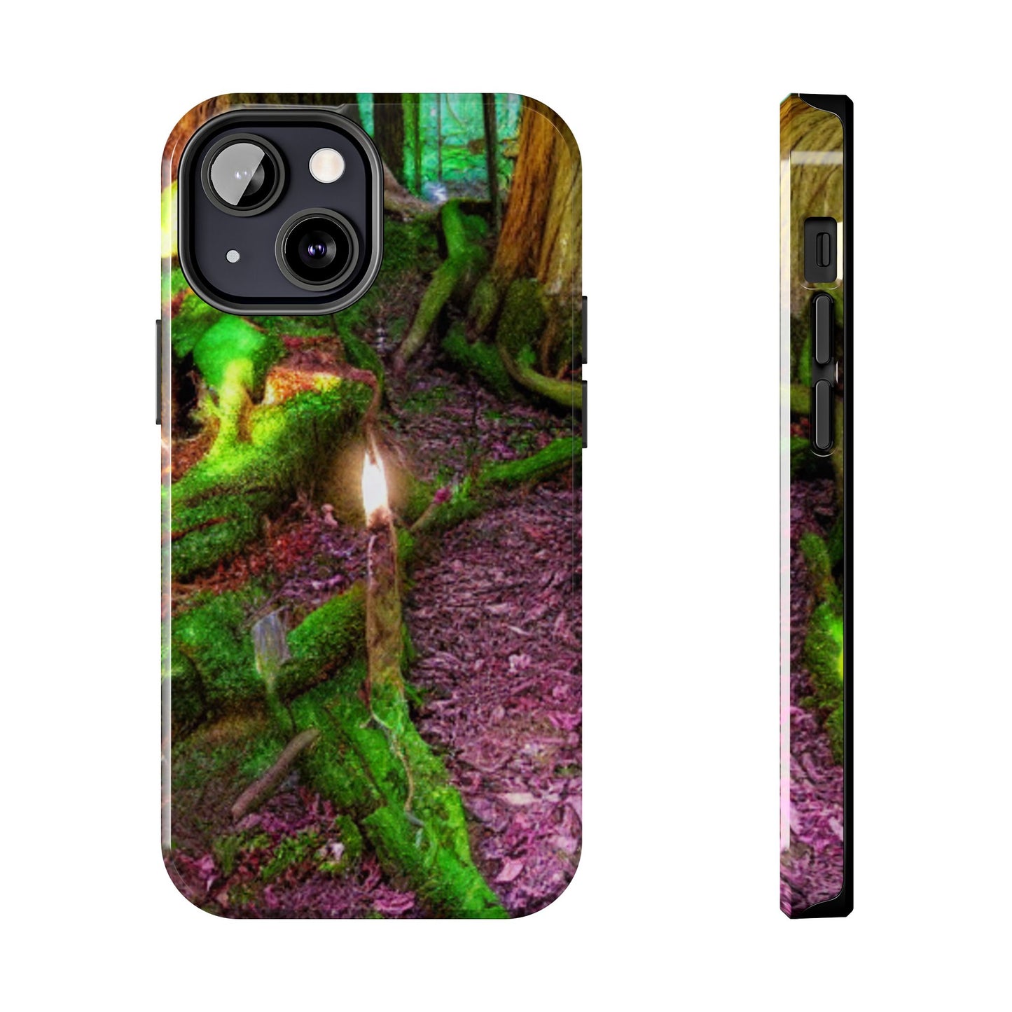 Forest Moss Candle Phone Case — Enchanted Woodland Tough Phone Case