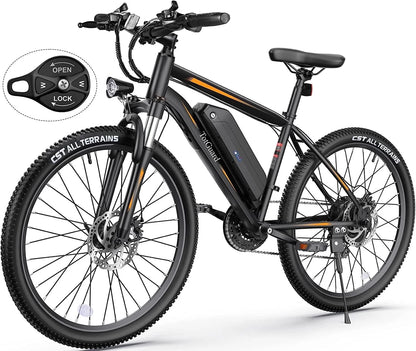 Electric Bike for Adults 27.5" E-Bike with 500W Motor, Electric Mountain Bike with 48V 10Ah Battery, Lockable Suspension Fork, Shimano 21 Speed Gears UL2849