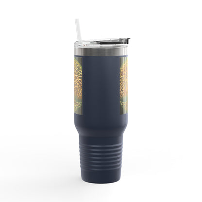 40oz Insulated Travel Mug — Golden Tree of Life Design