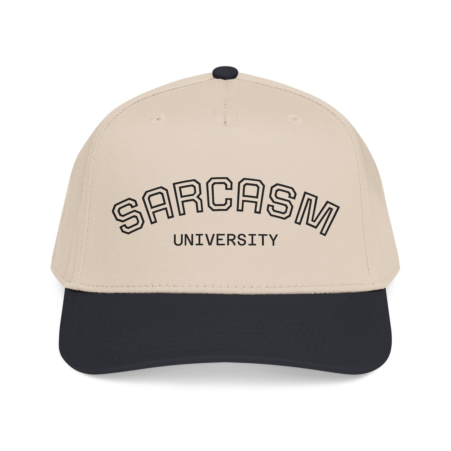 Sarcasm University Baseball Cap — Funny Embroidered Mid-Profile Hat