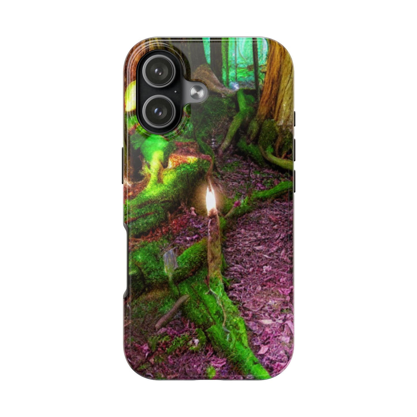 Forest Moss Candle Phone Case — Enchanted Woodland Tough Phone Case