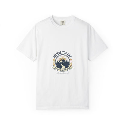 Believe You Can Mountain Motif T-Shirt