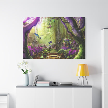 Enchanted Fairy Forest Canvas Wall Art — Magical Woodland Pathway