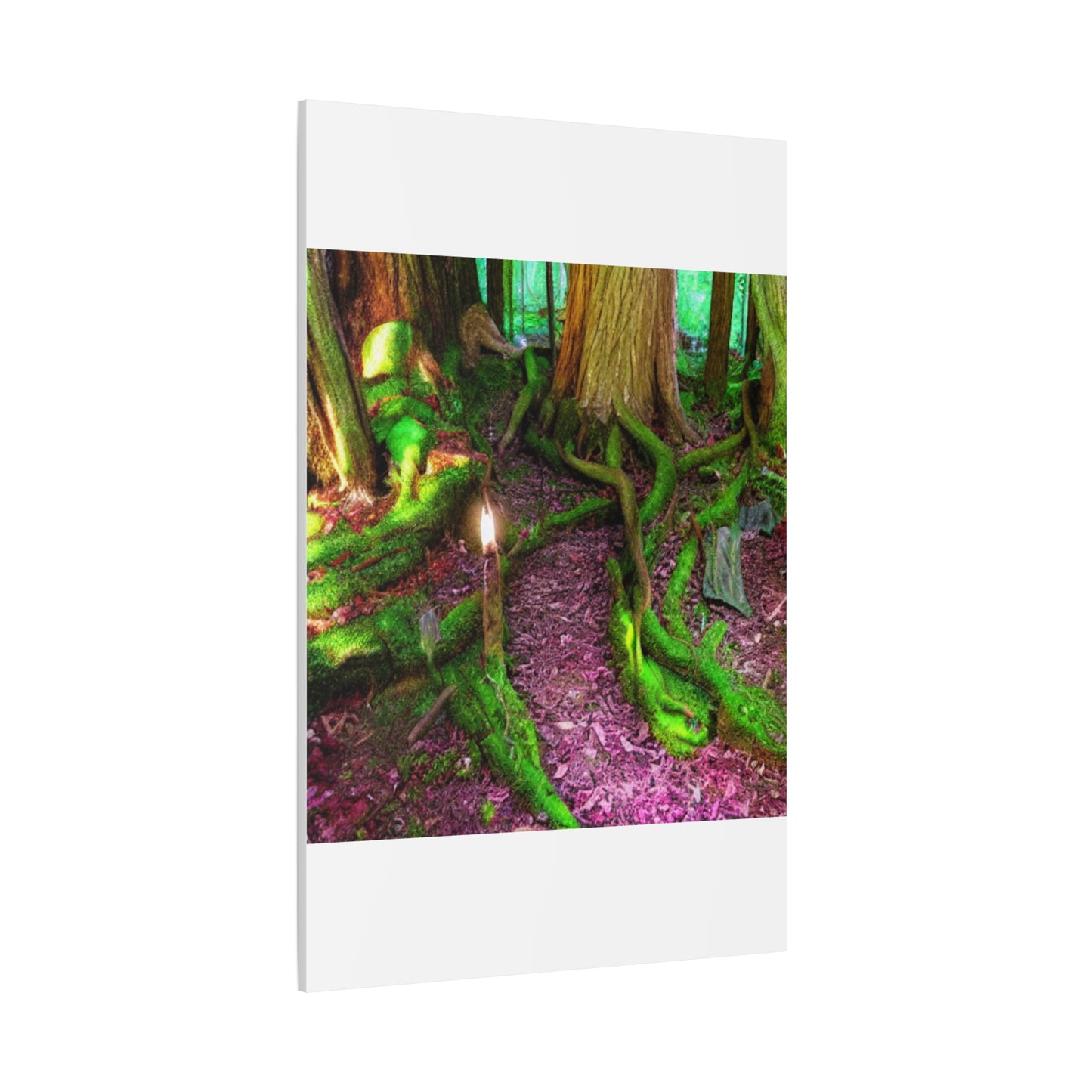 Enchanted Forest Moss Path Canvas Print — Matte Stretched Wall Art