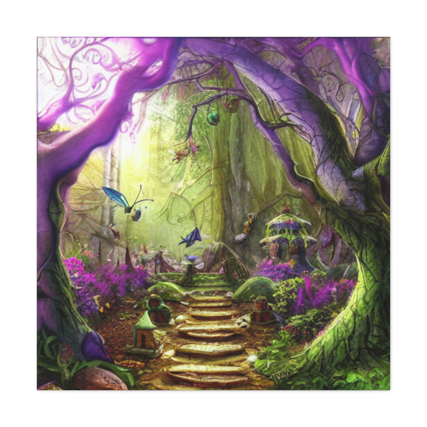 Enchanted Fairy Forest Canvas Wall Art — Magical Woodland Pathway