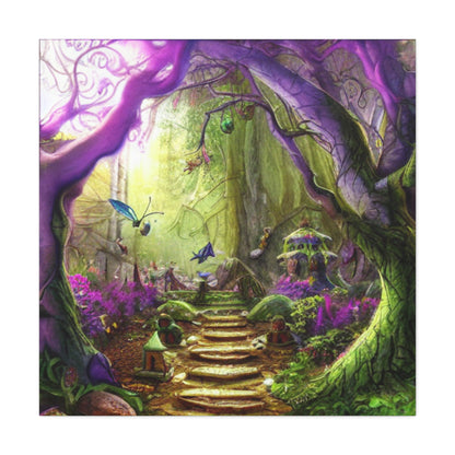 Enchanted Fairy Forest Canvas Wall Art — Magical Woodland Pathway