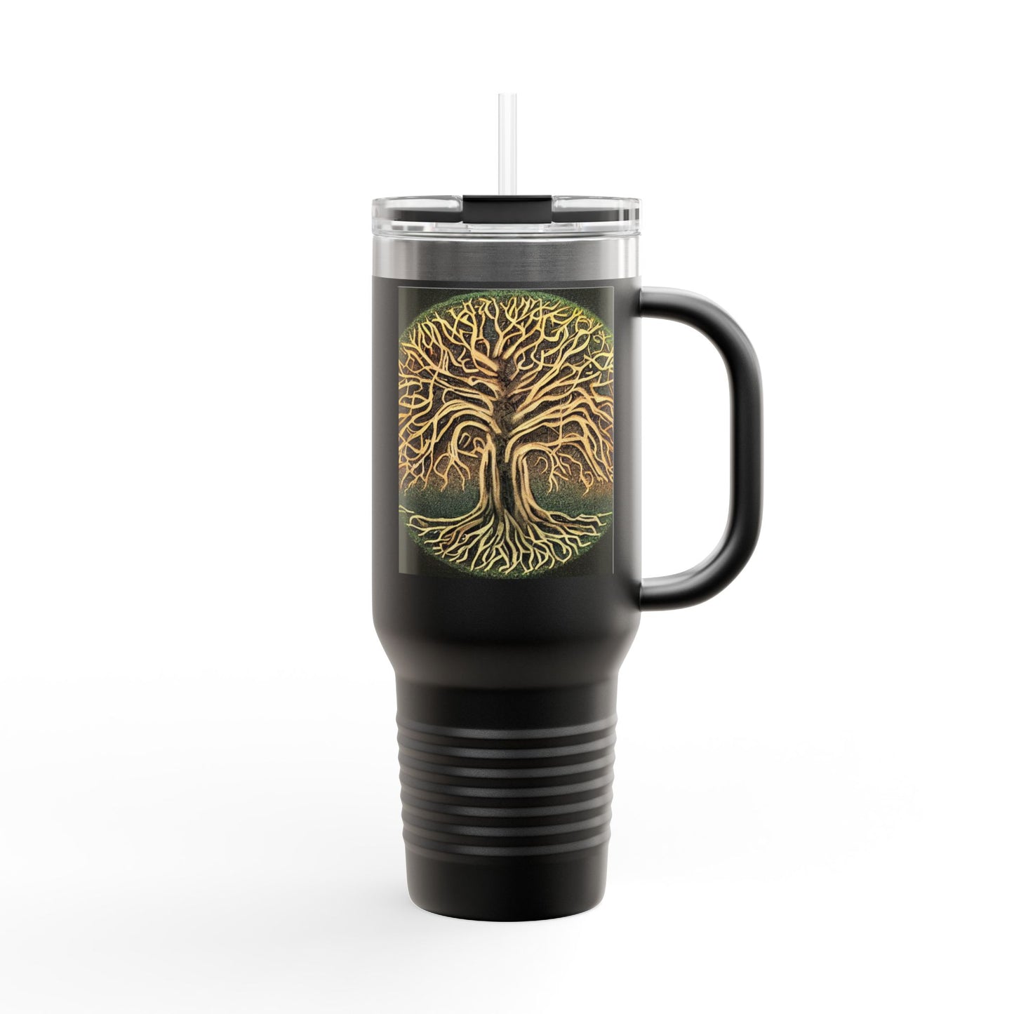 40oz Insulated Travel Mug — Golden Tree of Life Design