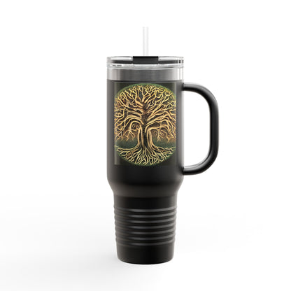 40oz Insulated Travel Mug — Golden Tree of Life Design