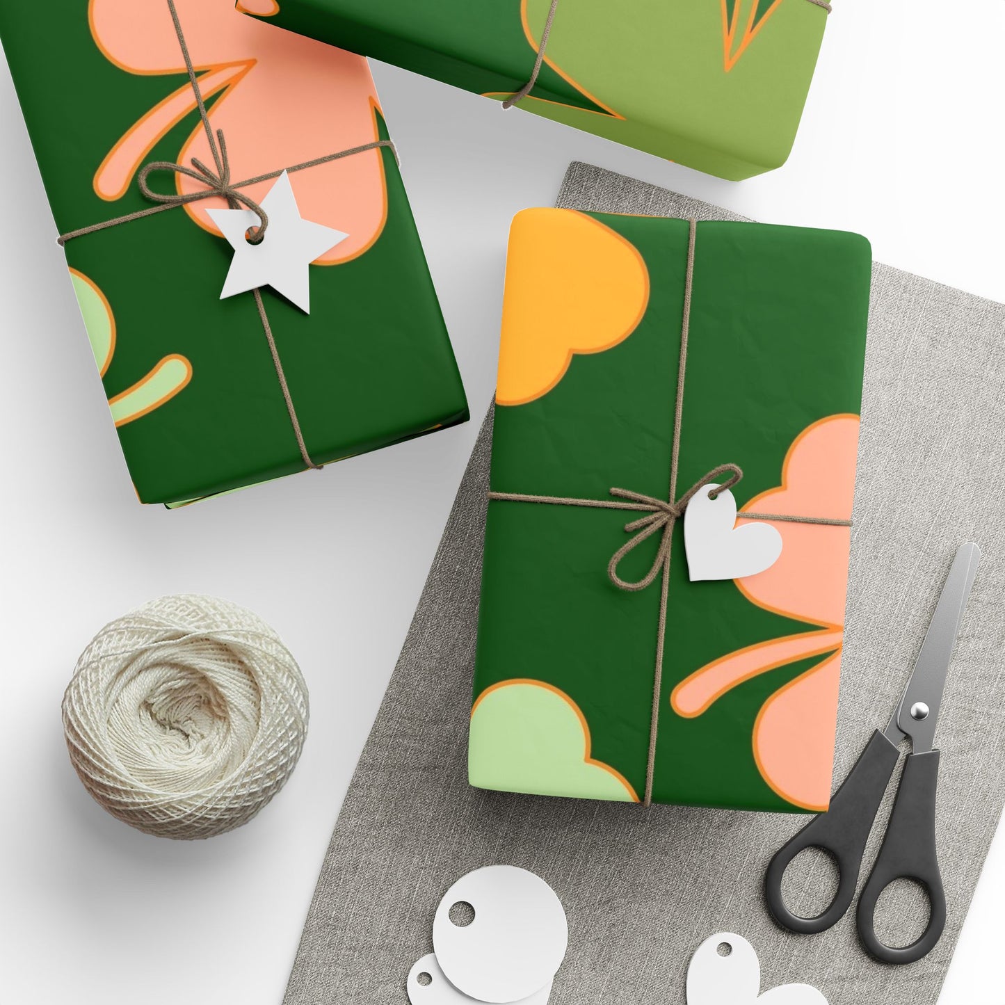 Clover Pattern Wrapping Paper — Green Shamrock Gift Wrap for St. Patrick’s Day & Spring Celebrations