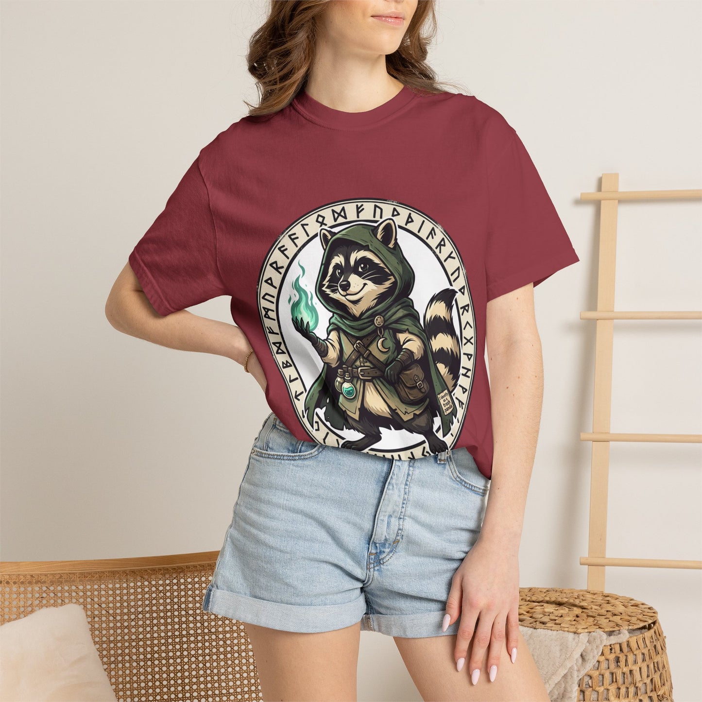 Raccoon Wizard T-Shirt – Cute Fantasy Mage Graphic Tee