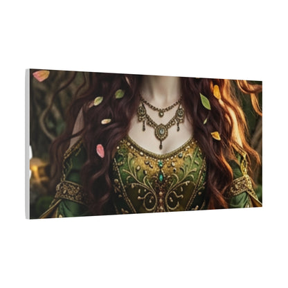 Forest Goddess Canvas Print – Ethereal Redhead Portrait Matte Stretched Wall Art
