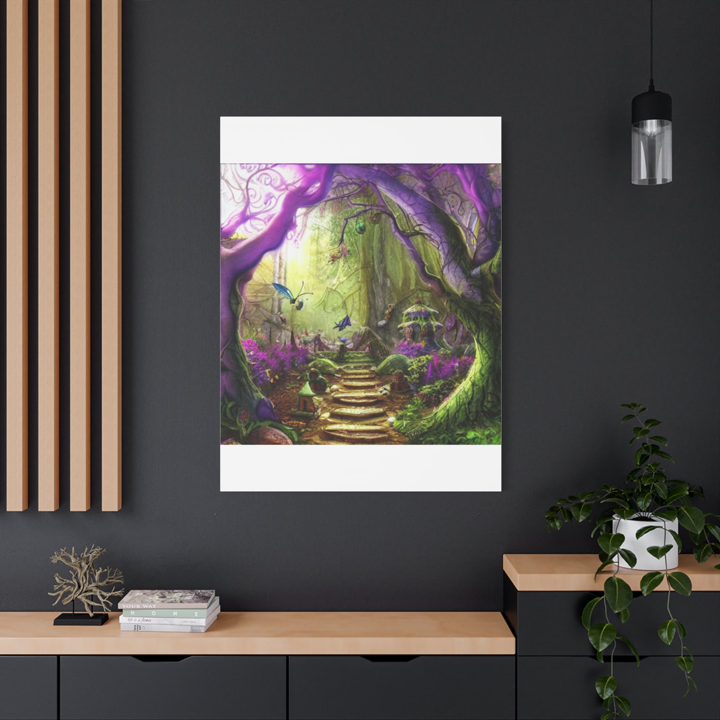 Enchanted Fairy Forest Canvas Wall Art — Magical Woodland Pathway