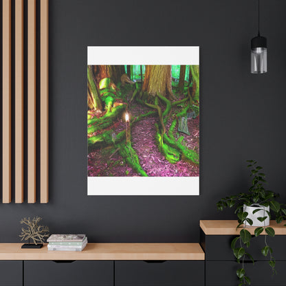 Enchanted Forest Moss Path Canvas Print — Matte Stretched Wall Art