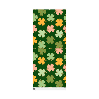 Clover Pattern Wrapping Paper — Green Shamrock Gift Wrap for St. Patrick’s Day & Spring Celebrations