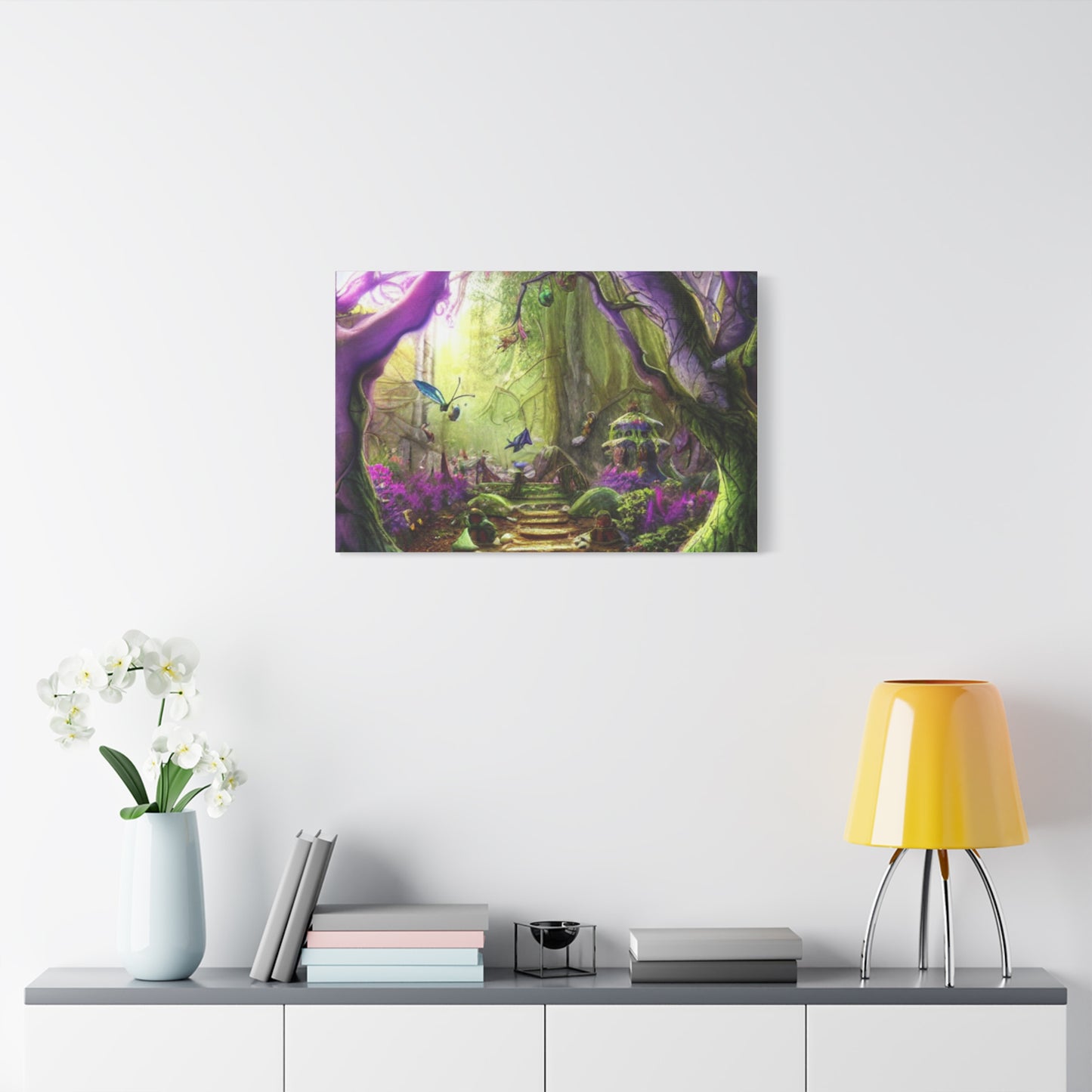 Enchanted Fairy Forest Canvas Wall Art — Magical Woodland Pathway