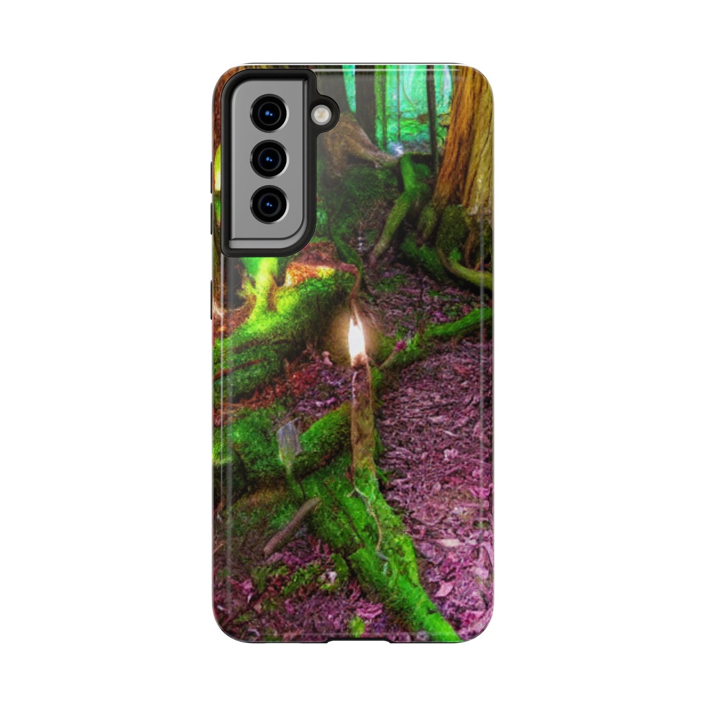 Forest Moss Candle Phone Case — Enchanted Woodland Tough Phone Case