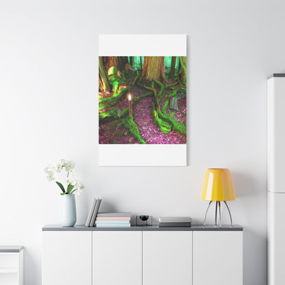 Enchanted Forest Moss Path Canvas Print — Matte Stretched Wall Art