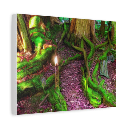 Enchanted Forest Moss Path Canvas Print — Matte Stretched Wall Art