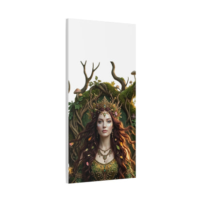 Forest Goddess Canvas Print – Ethereal Redhead Portrait Matte Stretched Wall Art
