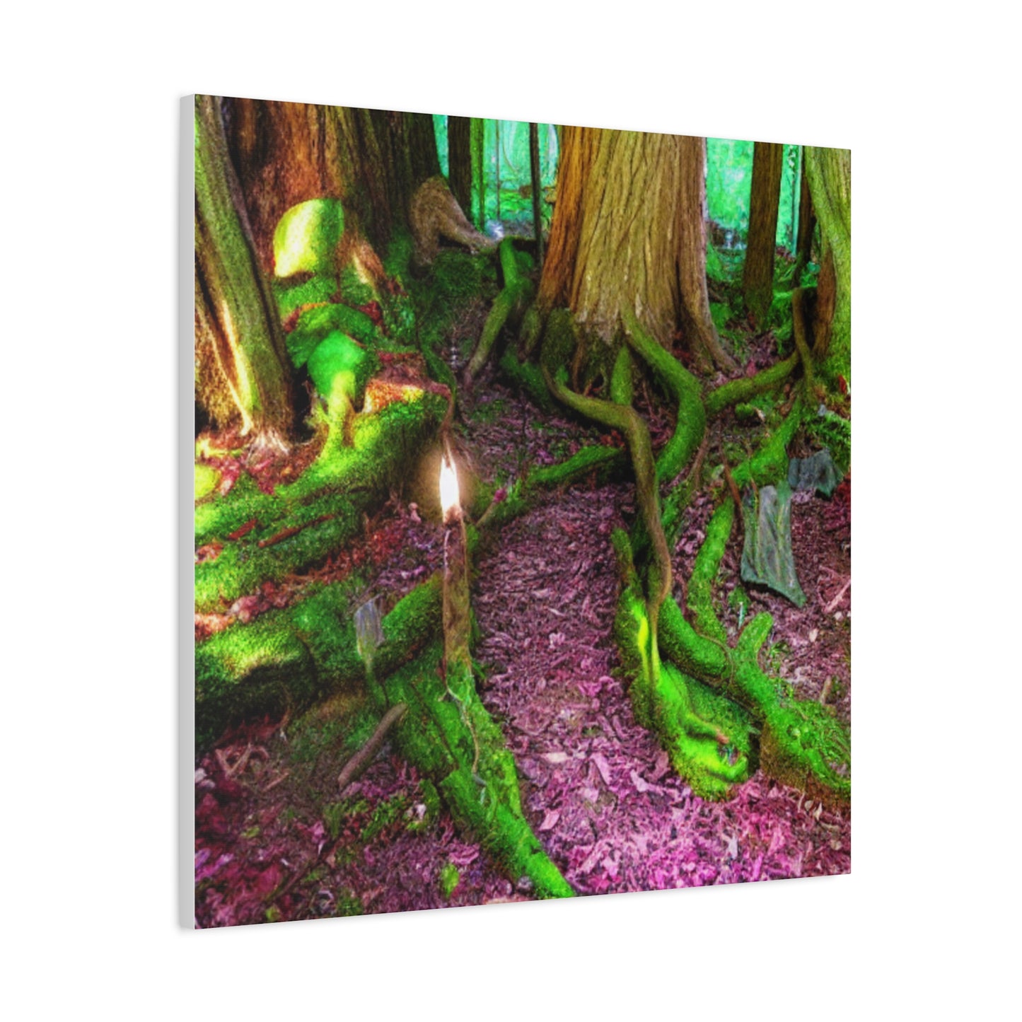 Enchanted Forest Moss Path Canvas Print — Matte Stretched Wall Art