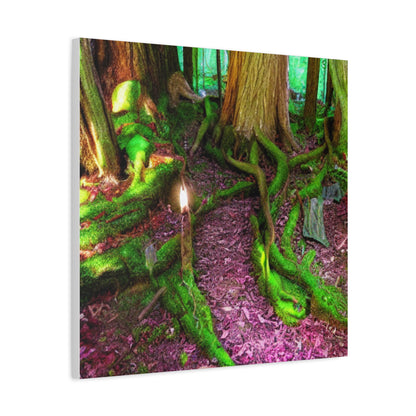Enchanted Forest Moss Path Canvas Print — Matte Stretched Wall Art