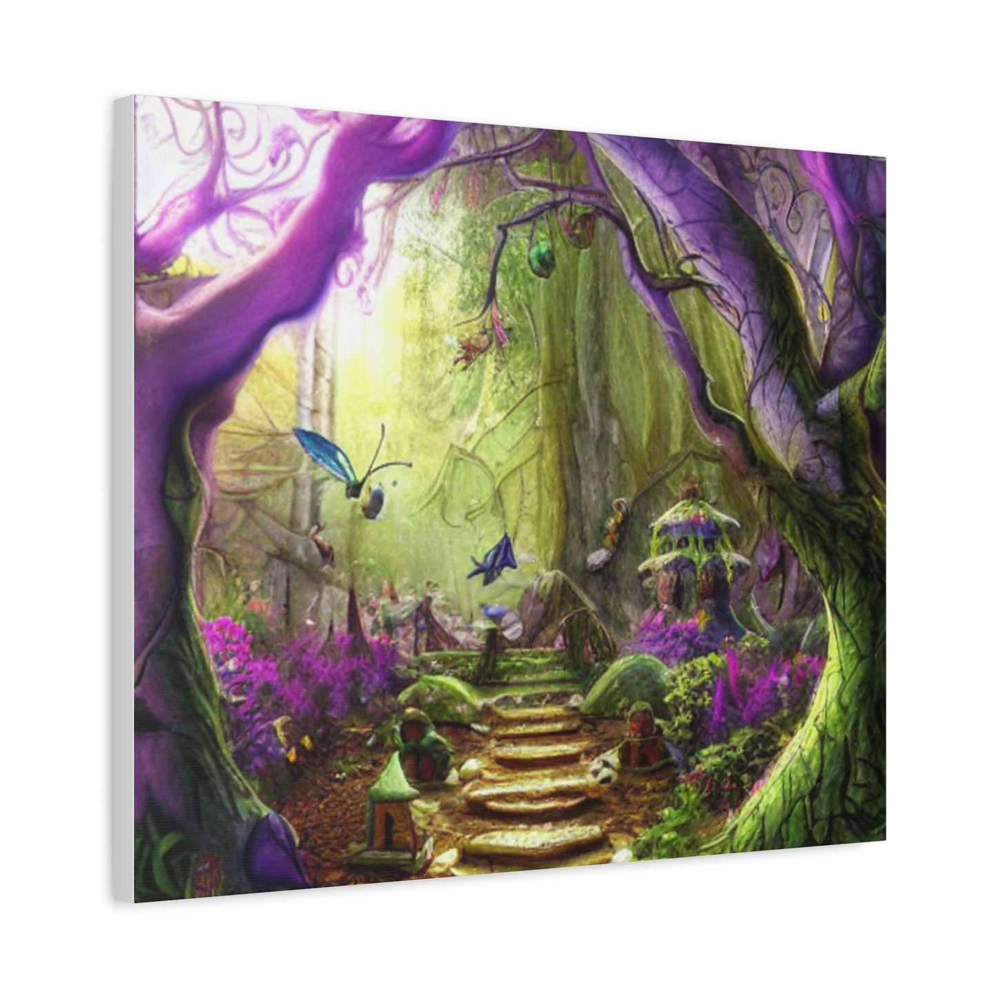 Enchanted Fairy Forest Canvas Wall Art — Magical Woodland Pathway